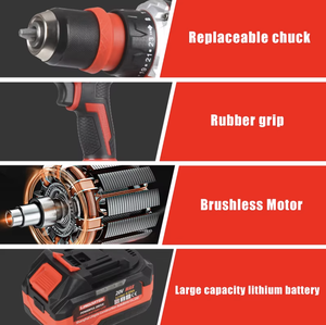 Ensemble d'outils de perçage sans fil LDD09-P avec support OEM, perceuses à percussion sans balais à double vitesse 60 Nm - Product Image 6