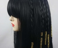 Accessoires de costume d'Halloween pour femmes, perruque courte et droite noire de style égyptien Cléopâtre, cosplay, TRAD-011