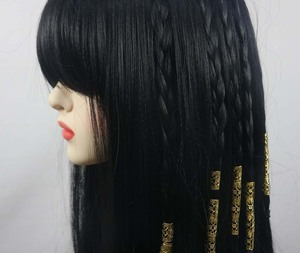 <span class=keywords><strong>Disfraz</strong></span> <span class=keywords><strong>de</strong></span> Halloween para Mujer, Accesorios <span class=keywords><strong>de</strong></span> <span class=keywords><strong>Cleopatra</strong></span> Egipcia, Peluca Negra Corta y Lisa, TRAD-011 - Product Image 5