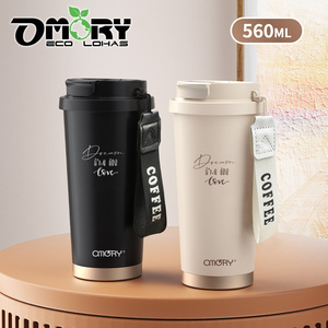Best Selling OMORY 560ml 316 Ceramic Coating Travel Cup Dual Drink Cup <b>with</b> <b>Straw</b> for Car Use - Product Image 1