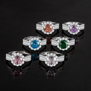 YLファッショナブルな女性の水滴ルビーエメラルドリングイエローピンクダイヤモンドビビッドアメジスト4つの爪の生活 - Product Image 5