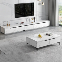 2026 Luxuriöse TV-Möbel Moderne TV-Kommode und Couchtisch mit Schublade für Wohnzimmer-Einrichtung