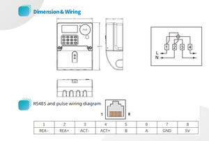 Medidor de Energía Inteligente Digital Monofásico DLMS con Teclado STS, Medidor de Pago Electrónico de kWh Prepago - Product Image 3