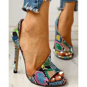 Scarpe estive con tacco alto a punta aperta da donna - Product Image 3