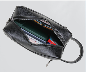 Sac à main pour homme avec serrure à code, antivol, en cuir PU, sac de voyage pour articles de toilette, sac de créateur pour homme, pochette de rangement, sacoche homme - Product Image 5