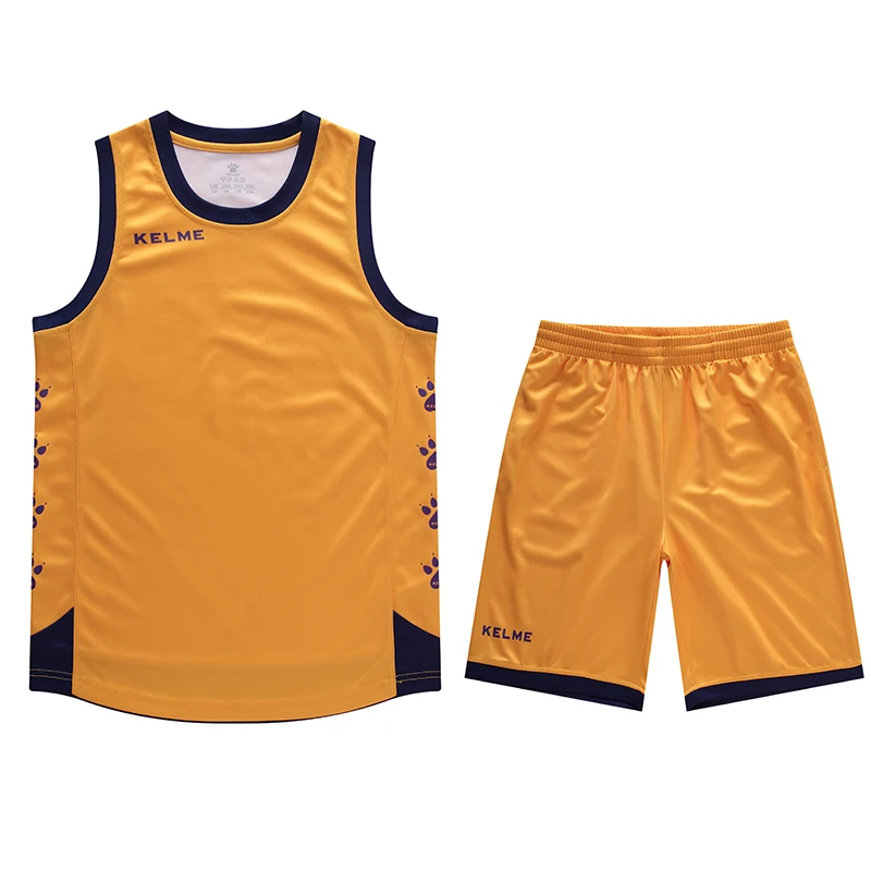 KELME Custom Kids' basketball uniform club teams jersey breathable sets playing game training children's basketball jersey