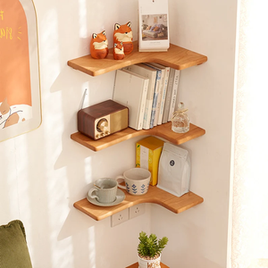 Estantes de esquina de madera hechos a mano, organizador de almacenamiento <span class=keywords><strong>para</strong></span> el hogar, estante de pared de esquina en forma de <span class=keywords><strong>L</strong></span> <span class=keywords><strong>para</strong></span> baño, Repisas de cocina - Product Image 3