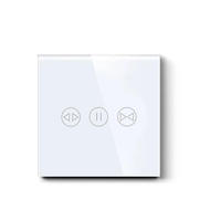 Interruptor Inteligente para Cortinas con Panel Táctil de Vidrio Templado, Control por Voz, WiFi, Estándar Europeo, Automatización del Hogar