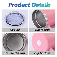 Mug à café en acier inoxydable de 12 oz, à double paroi, isolé sous vide, avec poignée et couvercle, logo personnalisé pour le bureau, la maison, la consommation quotidienne