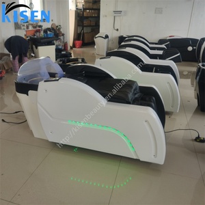 เก้าอี้นวดสระผมไฟฟ้า KISEN รุ่นโมเดิร์น สีขาวดำ แบบเต็มตัว 4D พร้อมอ่างล้างผม - Product Image 6