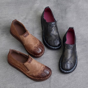 Nouvelles Chaussures Décontractées Femme Printemps-Été à Lacets, Tendance Mode Ethnique Rétro, Tige en PU, Semelle Souple, Couvrant les Pieds - Product Image 2