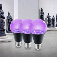 Lampe Piège à Insectes AC 110V-220V A19 Culot E26 Décoration Paysagère Résidentielle 12W Ampoule LED UV Violette Noire CRI 80 1000