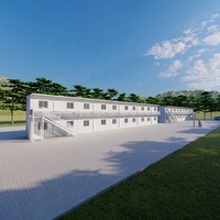 Maison conteneur préfabriquée portable en kit, 2 chambres, sur mesure, en gros, avec toit en tuiles inclinées, design moderne, pour écoles et centres commerciaux