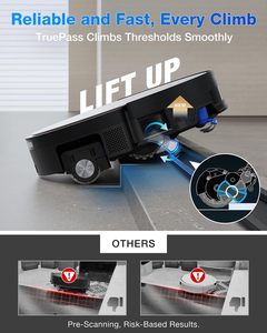 Pour aspirateur robot et serpillière ECOVACS DEEBOT X11 OmniCyclone OZMO Roller 2.0 auto-nettoyant, aspiration de 19 500 Pa pour sols durs/tapis/carrelage - Product Image 6