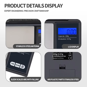 सर्वश्रेष्ठ विक्रेता मिनी पोर्टेबल डिजिटल जेब स्केल फ्लिप-टॉप गोल्ड ज्वेलरी स्केल उच्च-परिशुद्धता <span class=keywords><strong>0.01g</strong></span> क्रॉस-बॉर्डर वजन 200 जी - Product Image 2