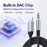 Cable Auxiliar GJ-21 Macho-Hembra Tipo-C a 3.5mm, Trenzado, con Conductor de Cobre Desnudo para Teléfonos Móviles