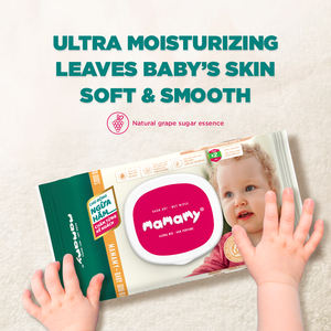 OEM/ODM Lingettes humides pour le nettoyage de la peau douce Top New 200mm x 150mm Mamamy Classic 100 Pièces pour le nettoyage des bébés - Product Image 4