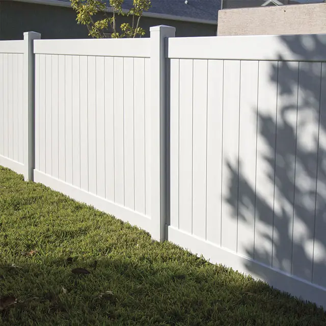 Cercado de PVC blanco para jardín, panel de valla de vinilo, 6 'x 8'