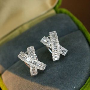 Pendientes de Oro Real de 18K y Diamantes Naturales en Forma de X, Joyería Elegante y Bonita de Xinfly para Damas - Product Image 4