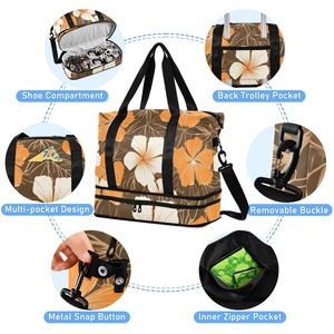 Sac de sport grande capacité personnalisé, 2 ensembles avec compartiment de séparation sec/humide extensible pour le fitness - Product Image 5