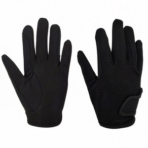 Guantes de equitación para niños, de poliéster y licra, antideslizantes, para entrenamiento y competición, talla SML, color negro - Product Image 1