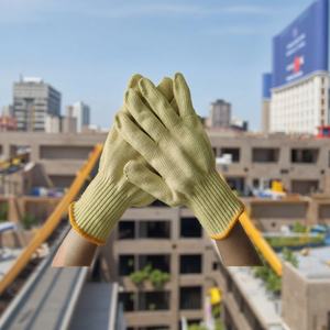 ถุงมือป้องกันการทำงานระดับพรีเมียม สีเหลือง ป้องกันการบาด ทนไฟ ทนความร้อน เสริมด้วยอะรามิดเพื่อการปกป้องมือ - Product Image 1