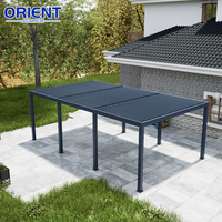 Pergola motorisée extérieure étanche en aluminium, gazebo moderne avec lames orientables, pergolas et gazebos en aluminium