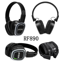 Casque de disco silencieux HiFi RF890 durable avec 12 heures d'autonomie, système de réduction du bruit, casque sans fil pour soirée