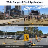 Panneaux de clôture de sécurité temporaires en fer, revêtement poudré orange, écologiques, imperméables, 1,8 m de haut, base en béton, construction australienne