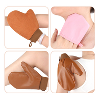 Gants à doigts floqués en similicuir – Unisexe, pour application rapide de lotion corporelle en hiver, protection solaire, massage, garde les mains propres
