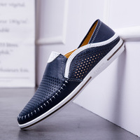 Grands mocassins en cuir d'Asie du Sud-Est pour hommes, chaussures d'été respirantes en cuir ajouré pour hommes