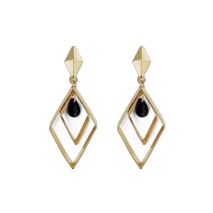 latest model geometry big studs fashion rhombus earrings for women 2021 long girls