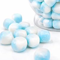 Knusprige Schale mit weichem Marshmallow-Kern, niedliche Eulenform im Glas, Fruchtgeschmack-Bonbon