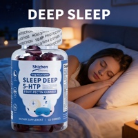 Suiker-vrije fruitachtige fruit-pectine slaapgummies met melatonine, 5-HTP, magnesium & L-theanine voor diepe, rustgevende slaap, paarse fles