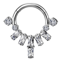 Anneau de piercing segmenté articulé en titane de qualité implantable ASTM F136 pour l'oreille et le nez, bijoux de corps, vente chaude