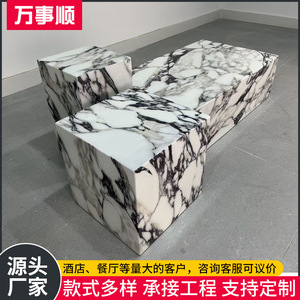 Marble Patterned <b>Coffee</b> <b>Table</b> Faux Marble Slab <b>Box</b> Design Minimalist Light Luxury Style Side <b>Table</b> - Product Image 5