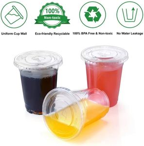Gobelets en plastique jetables transparents PET de 16 oz avec couvercles, couleur personnalisée, pour les fêtes - Product Image 4