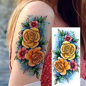 Tatouages temporaires à l'aquarelle pour femmes adultes - Ensemble réaliste de motifs floraux, papillons, phénix et mandalas en 3D, imperméables et longue durée - Product Image 2