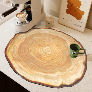 Kitchen Countertop <b>Mat</b> Oval Non-Slip Natural Rubber Drain <b>Mat</b> For Sink Coffee <b>Bar</b> Use - Product Image 2