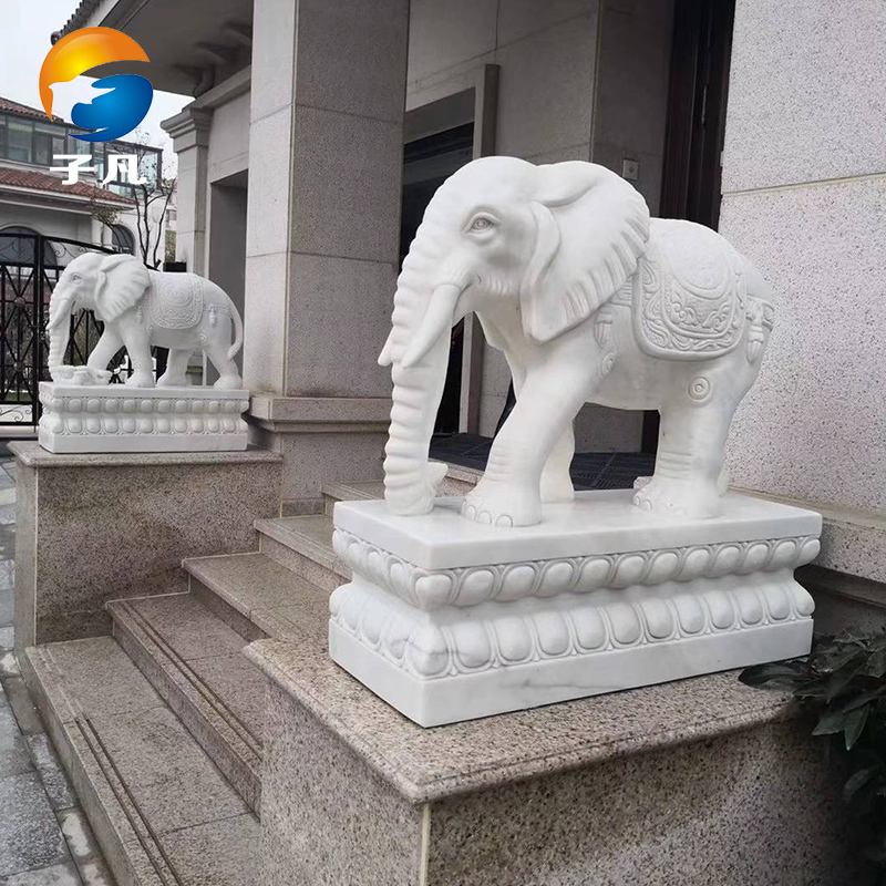 Zifan大理石象天然石彫刻ゲート桟橋幸運お金描画手彫り像| Alibaba.com