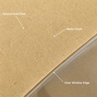 Sachet d'emballage pour fromage en papier kraft, pochette verticale avec fenêtre transparente, impression numérique