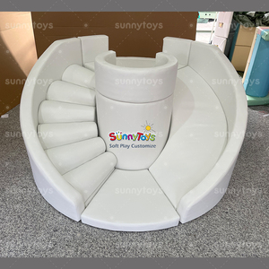 Túnel de Juego Suave Moderno en Gris Rosado, Equipo de Juego Totalmente Blanco para Bebés y Niños Pequeños - Product Image 5