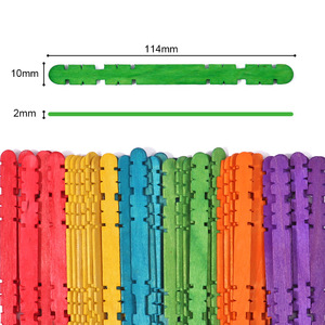 Auf Lager 50 Stück Bunte Sägezahn-Holzstäbchen Farbige Gezahnte Holzstäbe für Modellbau Klassenzimmer DIY Kreative Designs - Product Image 5