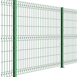 Clôture en treillis métallique incurvé 3D 3 plis Clôture en treillis en V soudé enduit de PVC vert - Product Image 1