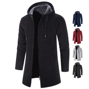 zip 'hoodie Winter Men Plush Coat With Hooded Warm Long Sleeve Plush Cardigan Thick Plus Size Corduroy Casual Jacket Man Long Pa