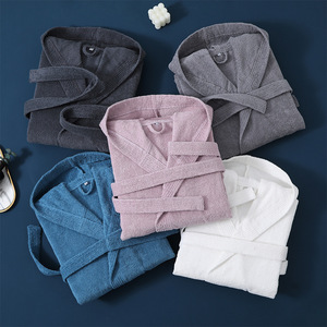 Vêtement de nuit pour femmes, pyjama, peignoir à capuche en coton, peignoir unisexe pour la coiffure, peignoir de bain - Product Image 4