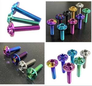 Tc4 मीट्रिक वर्ग 8.8 ठीक थ्रेड एनोडाइज्ड फिनिश टाइटेनियम मिश्र धातु डबल-लेयर हब कैप स्क्रू एम 6/एम 8 - Product Image 6