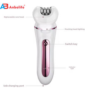 ANBOLIFE-Afeitadora eléctrica 5 en 1 para mujer, kit de depiladora recargable por USB, pantalla LED, cabezales de exfoliación para masaje - Product Image 4
