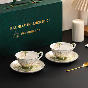 Juego de Tazas y Platos de Café Florales de Lujo, Juego de Tazas para Té de la Tarde - Product Image 6