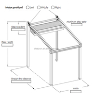 Auvent de terrasse rétractable Deezon avec cadre en aluminium, tissu résistant aux UV et à l'eau, pergola à toit pliable pour l'extérieur